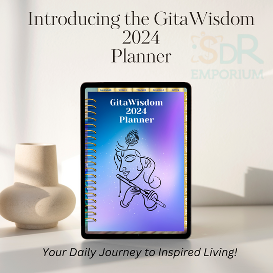 2024 Digital Planner - iPad Planner, Gita Inspired | Undated Weekly, Tracker, Schedule, Notes | Mindful Living,Inspirational, & Productivity