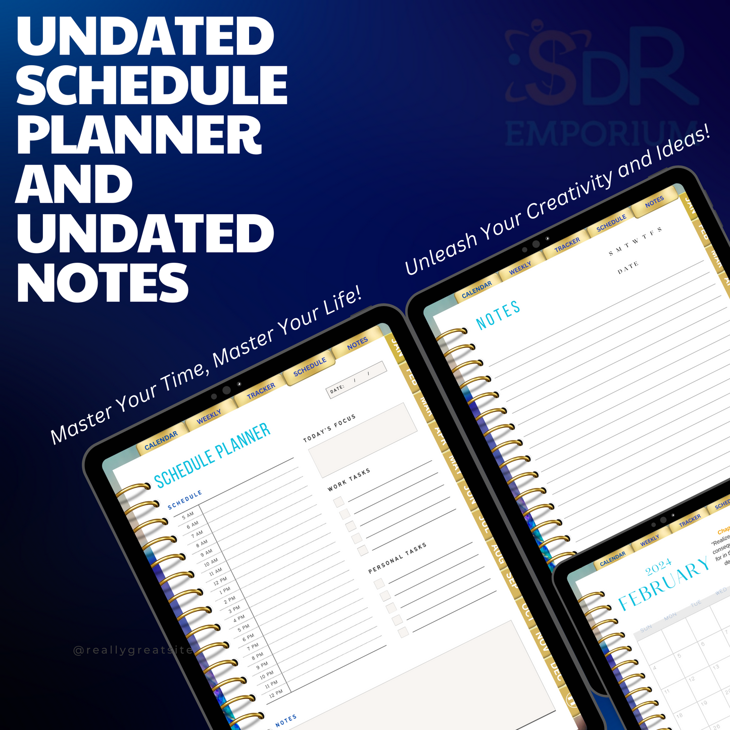 2024 Digital Planner - iPad Planner, Gita Inspired | Undated Weekly, Tracker, Schedule, Notes | Mindful Living,Inspirational, & Productivity