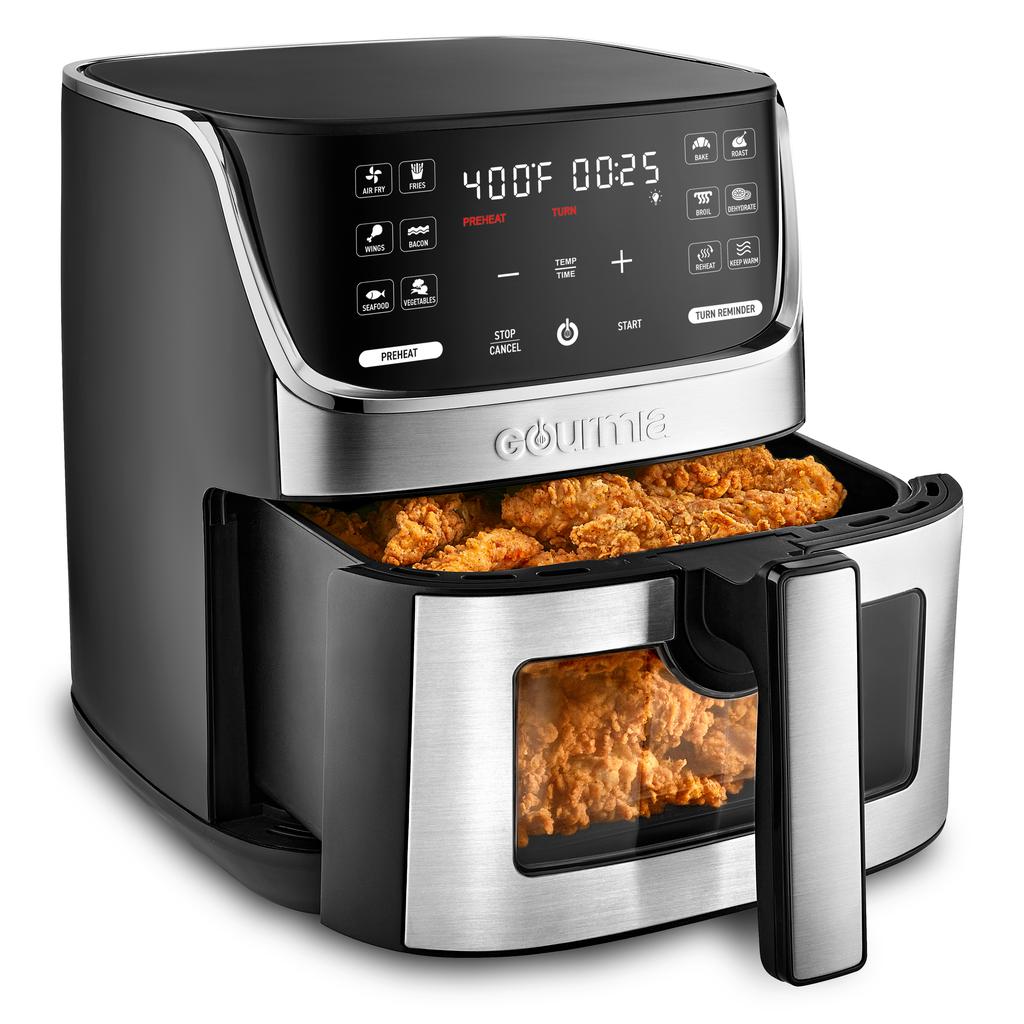 Gourmia Air Fryer with food in basket